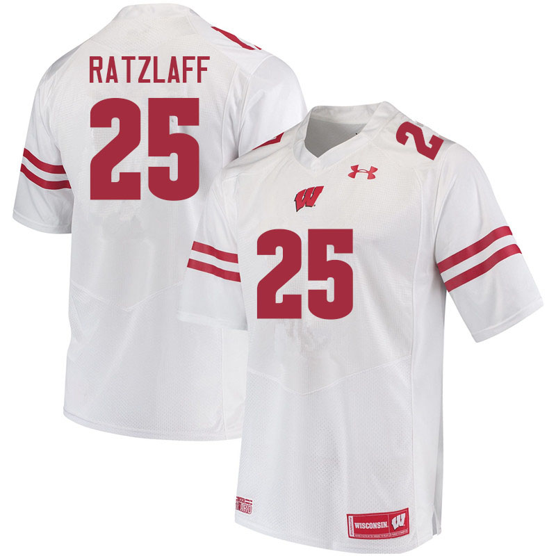 Wisconsin Badgers Men's #25 Jake Ratzlaff NCAA Under Armour Authentic White College Stitched Football Jersey QW40S22GC